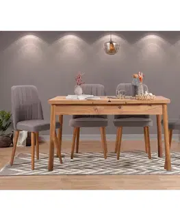 Jídelní set s rozkládacím stolem a židlemi (5 kusů) Santiago Atlantic Grey