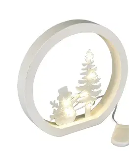 Vánoční LED dekorace Sněhulák, pr. 15 cm, teplá bílá