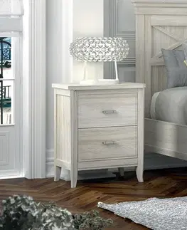 Estila Moderní designový noční stolek Genova s minimalistickým designem a se dvěma šuplíky 56cm