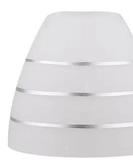Bílé pruhované skleněné stínidlo E27 pro lampy Simpli