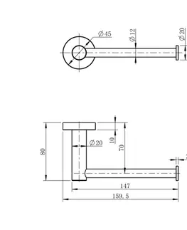 Sapho XR723B X-Round držák toaletního papíru, bez krytu, černá