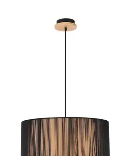 Černá dřevěná závěsná lampa 45cm Kioto Ledea