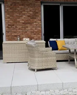 Zahradní sedací souprava 9 ks GH3465 umělý ratan / látka / sklo