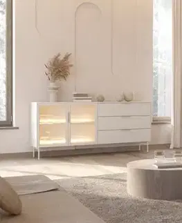 ArtLas Vitrína NAIRE 2D2S s LED osvětlením | cashmere