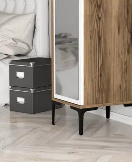Šatní skříň Kumsal R - Walnut, White