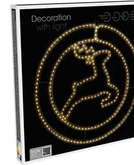 Vánoční závěsná LED dekorace Trinket Reindeer 257 LED, 52 cm