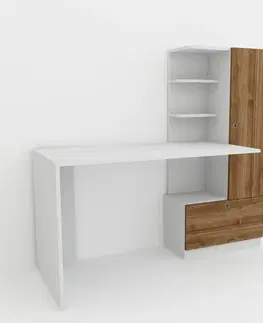 Psací stůl Merinos - White, Walnut