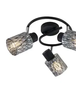 Stropní lampa Bill Spiral černá 3x40W E27 kouřové stínidlo