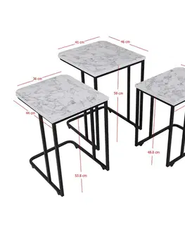 Odkládací stolek Metal Zigon, 3 ks