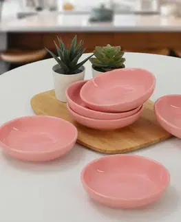 Sada 6 keramických misek Lunis 13 cm, růžová