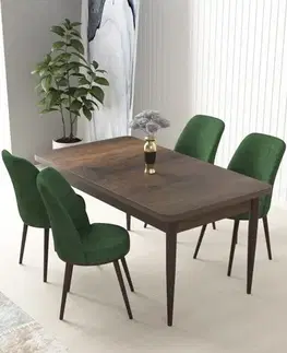Dining Table & Chairs Set (5 Pieces) Nil - Baroque, Khaki