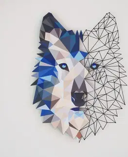 Dekorativní kovový doplněk na zeď Metal Wolf Wall Art - APT721