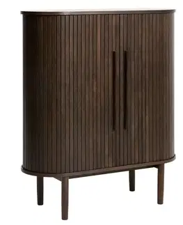 Estila Barová skříňka Alborg, tmavý dub, 118 cm