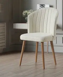 Sada židlí (4 kusy) Rubi - Cream, Walnut