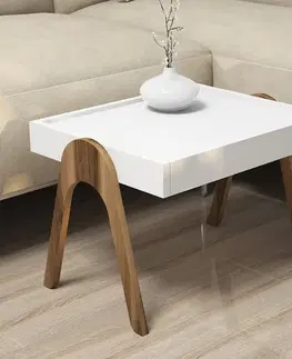 Sada odkládacích stolků (3 kusy) Roma - Walnut, White