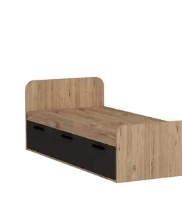 Rám jednolůžkové postele Akser - Atlantic Pine, Anthracite