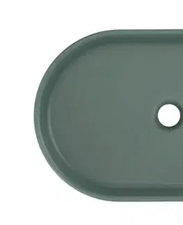 ArtCom Keramické umyvadlo RIVER 2 E-6594 ​​| zelený mat 55 x 35 cm