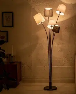 Estila Moderní stojací lampa Elegans z kovu s pěti stínítky 176cm