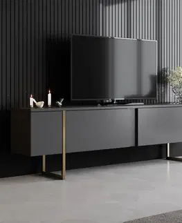 TV stolek Luxe - Anthracite, Gold