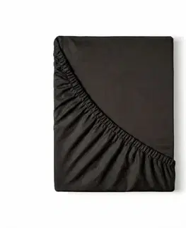 Kvalitex Saténové prostěradlo s gumou černá, 80 x 200 cm