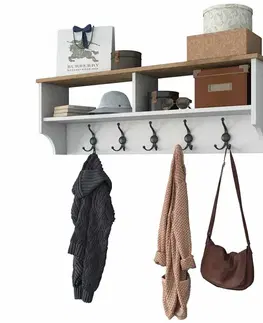 Nástěnný věšák Polo White and Walnut