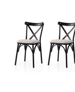 Sada jídelních židlí Ekol Cream and Black, 2 ks