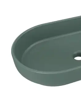 ArtCom Keramické umyvadlo RIVER 2 E-6594 ​​| zelený mat 55 x 35 cm