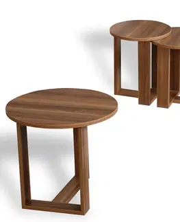 Odkládací stolek Mira Walnut, 3 ks