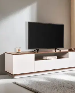 TV stolek Veramont - White, Walnut