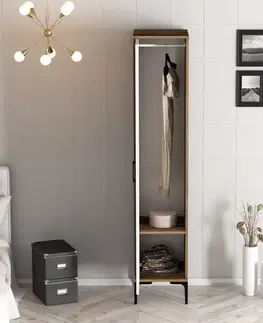 Šatní skříň Kumsal R - Walnut, White