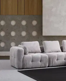 Rohová sedací souprava Amaris 3 Seater With Pouffe - Light Grey