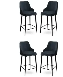 Bar Stool Set (4 Pieces) Enox - Anthracite, Black