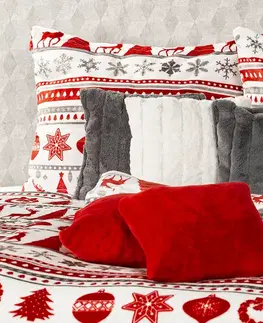 4Home Vánoční povlečení mikroflanel Christmas Time červená, 160 x 200 cm, 70 x 80 cm