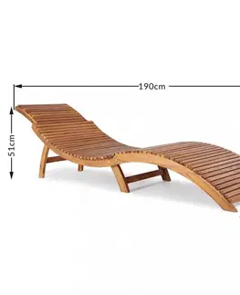 Zahradní lehátko D02433 akácie Dekorhome