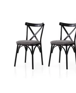 Sada jídelních židlí Ekol Grey and Black, 2 ks