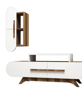 TV stěna / Sestava pod TV Rose S - Walnut, White