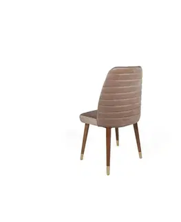 Sada jídelních židlí Hugo Beige and Walnut, 2 ks