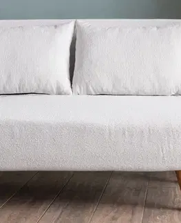 Dvoumístná rozkládací pohovka Folde 2-Seater - Teddy Fabric - White