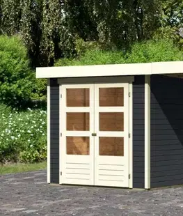 Dřevěný zahradní domek ASKOLA 2 s přístavkem 280 Lanitplast