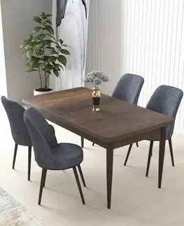 Dining Table & Chairs Set (5 Pieces) Nil - Baroque, Fume