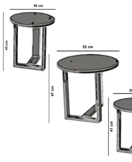 Sada odkládacích stolků (3 kusy) Mira - Walnut