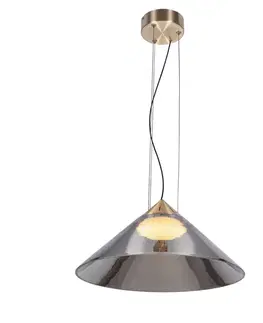 Lampa wisząca Presto 42 szklana złota z kloszem dymionym nad stół GX53