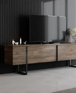 TV stolek Luxe - Walnut, Black