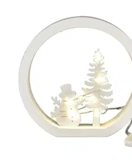Vánoční LED dekorace Sněhulák, pr. 15 cm, teplá bílá