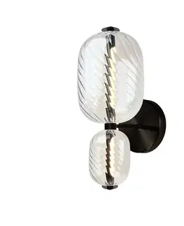 PLAYA lampa kinkiet czarny 10W LED 3000K klosz owalny bezbarwny
