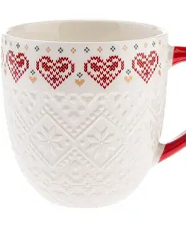 Porcelánový hrnek Pletené srdce 630 ml