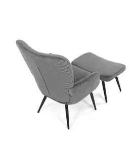 Relaxační křeslo s podnožkou L7285 GREY6, šedá