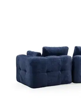 Rohová sedací souprava Amaris 3 Seater With Pouffe - Navy Blue