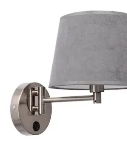 Nástěnná lampa Ibis saténová 1x40W E14 grafitové stínidlo