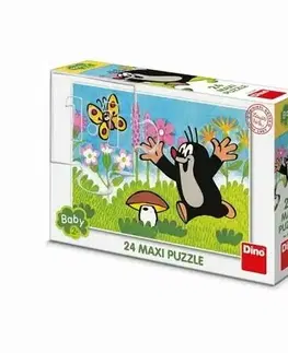 Dino Puzzle Krtek a houba 66x47cm 24 dílků v krabici 30x20x6cm 24m+